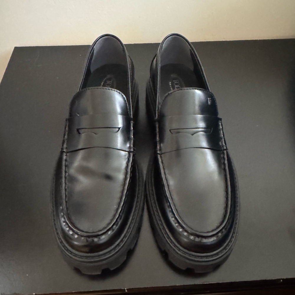 Tod's Black Slip-On Loafers Classic Elegance